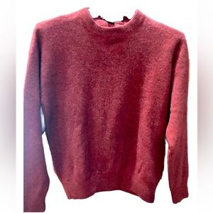 NAUTICA red BURGUNDY Sweater Crew Neck 100% Lambs Wool Cranberry Thailand men Lg